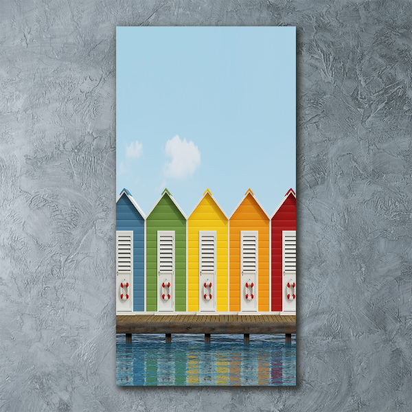 Cuadro de metacrilato moderno efecto cristal vertical Cabañas de playa