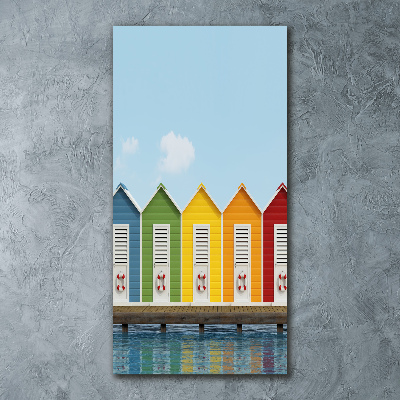Cuadro de metacrilato moderno efecto cristal vertical Cabañas de playa