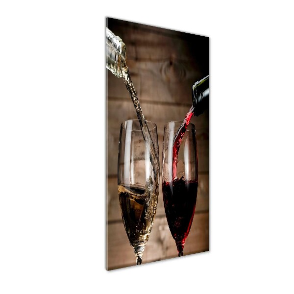 Cuadro de metacrilato vertical Vino en copas