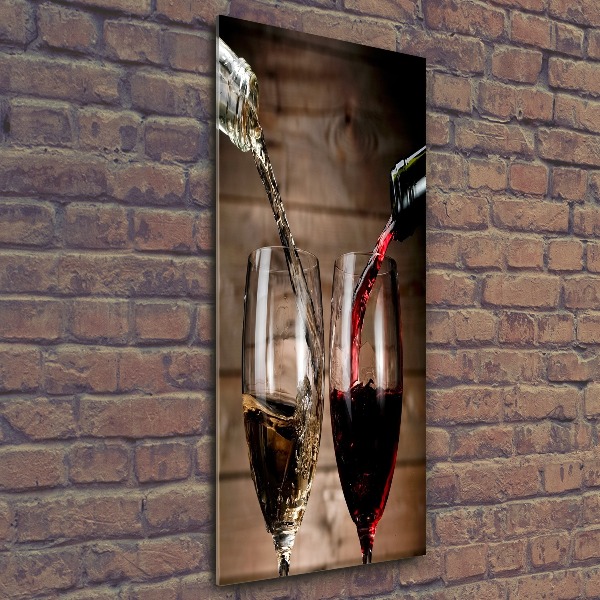 Cuadro de metacrilato vertical Vino en copas