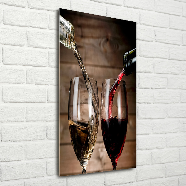 Cuadro de metacrilato vertical Vino en copas