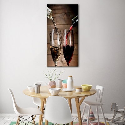 Cuadro de metacrilato vertical Vino en copas