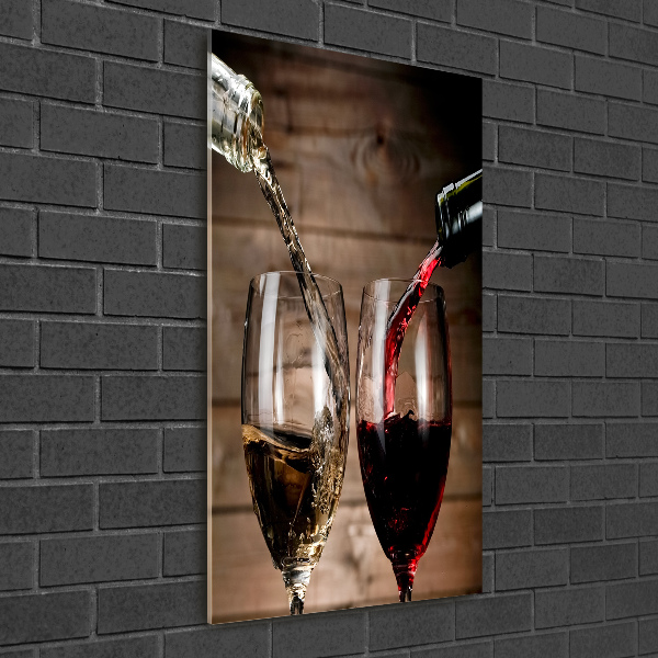 Cuadro de metacrilato vertical Vino en copas