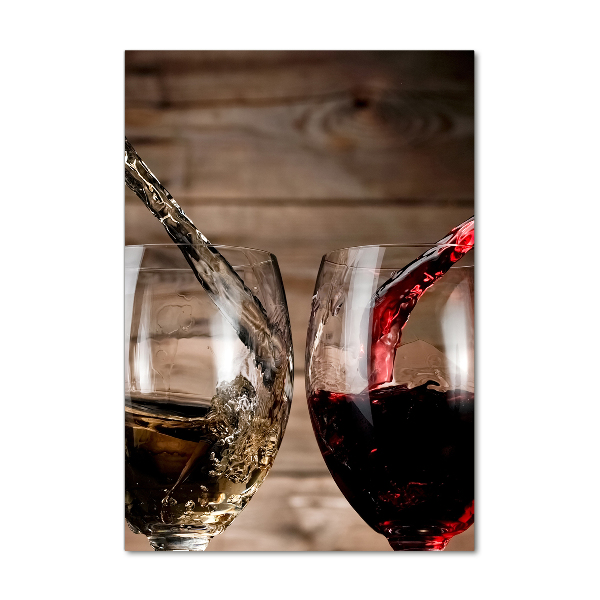 Cuadro de metacrilato vertical Vino en copas