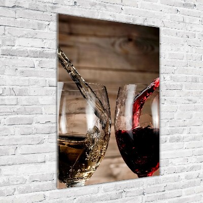 Cuadro de metacrilato vertical Vino en copas