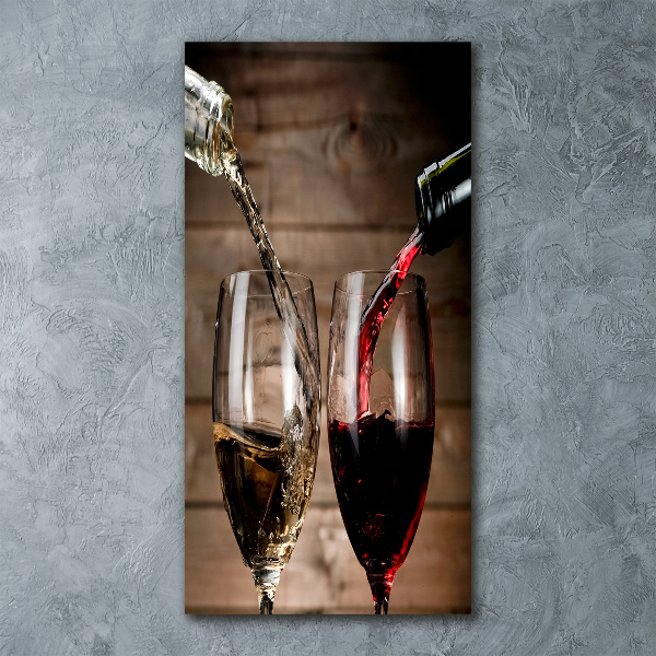Cuadro de metacrilato vertical Vino en copas