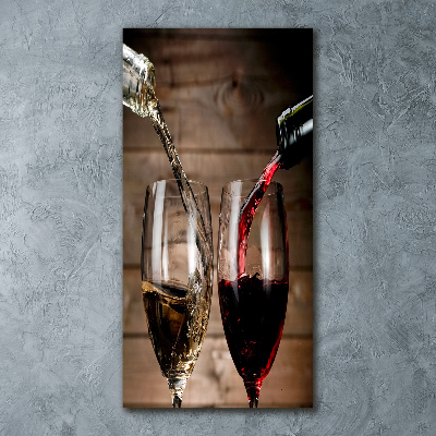Cuadro de metacrilato vertical Vino en copas