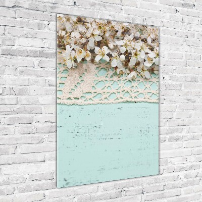 Cuadro de metacrilato vertical flores de cerezo