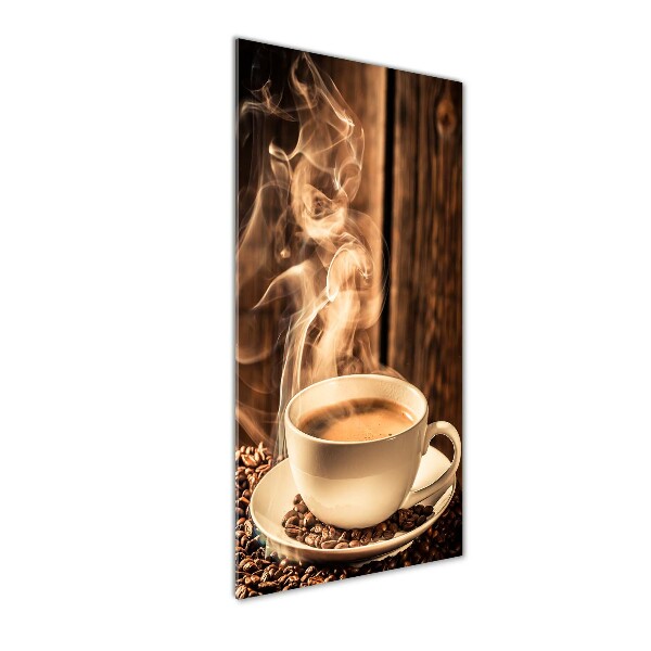 Cuadro de metacrilato moderno efecto cristal vertical Café aromático