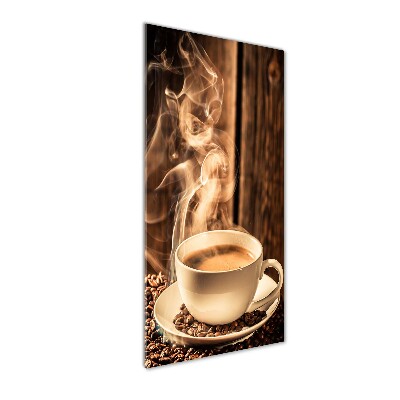 Cuadro de metacrilato moderno efecto cristal vertical Café aromático