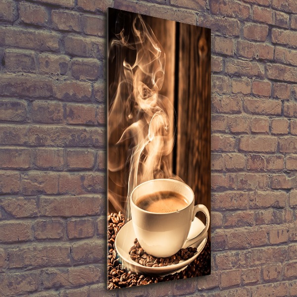 Cuadro de metacrilato moderno efecto cristal vertical Café aromático