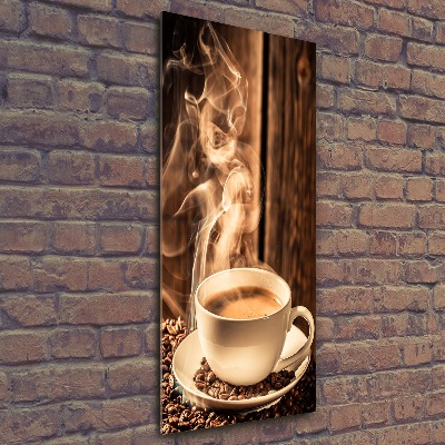 Cuadro de metacrilato moderno efecto cristal vertical Café aromático