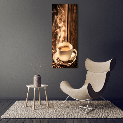 Cuadro de metacrilato moderno efecto cristal vertical Café aromático