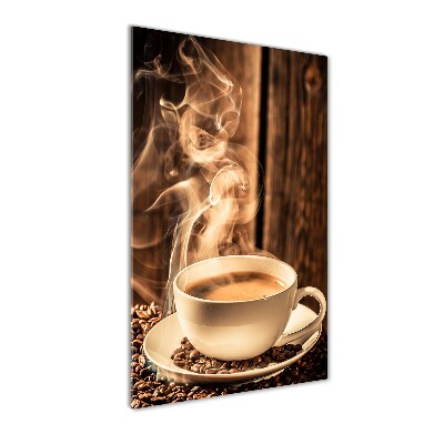 Cuadro de metacrilato moderno efecto cristal vertical Café aromático