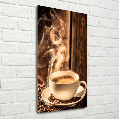 Cuadro de metacrilato moderno efecto cristal vertical Café aromático
