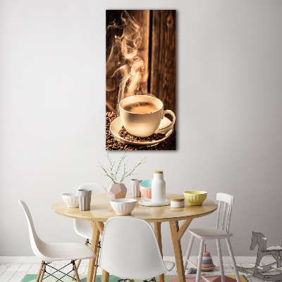 Cuadro de metacrilato moderno efecto cristal vertical Café aromático