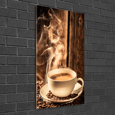 Cuadro de metacrilato moderno efecto cristal vertical Café aromático