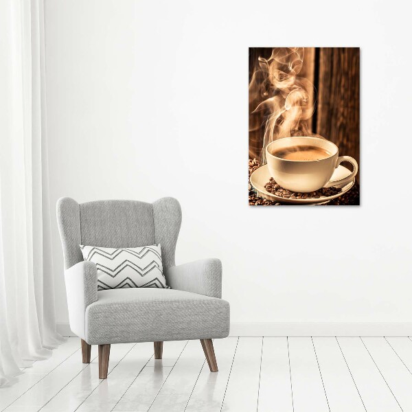 Cuadro de metacrilato moderno efecto cristal vertical Café aromático
