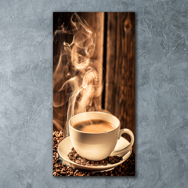 Cuadro de metacrilato moderno efecto cristal vertical Café aromático