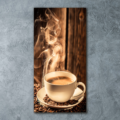 Cuadro de metacrilato moderno efecto cristal vertical Café aromático