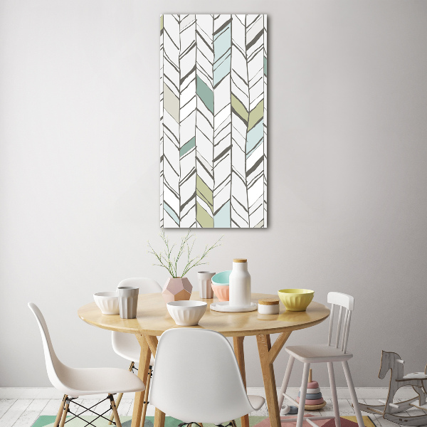 Cuadro de metacrilato moderno efecto cristal vertical Patrón de espiga