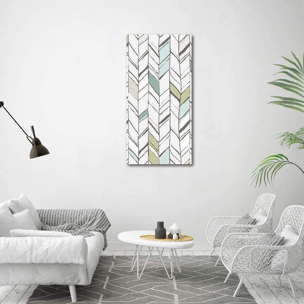 Cuadro de metacrilato moderno efecto cristal vertical Patrón de espiga