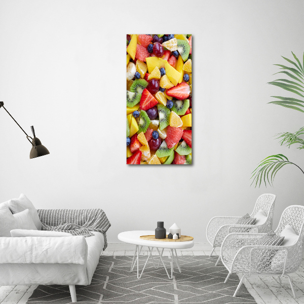 Cuadro decorativo en acrílico brillante vertical Fruta en rodajas