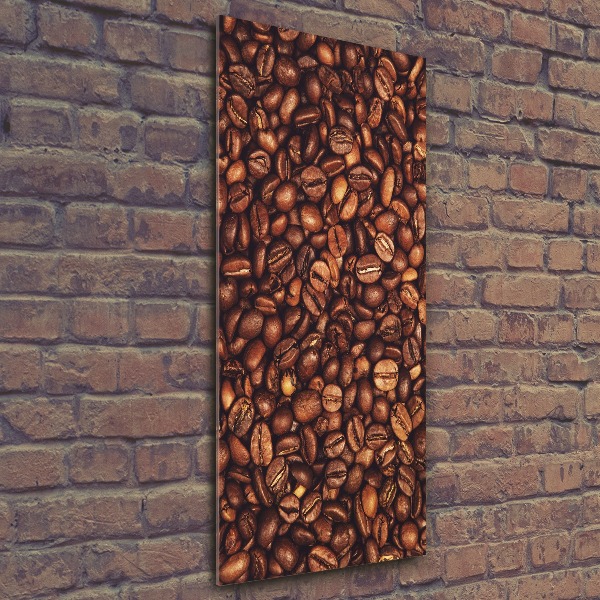 Cuadro de metacrilato moderno efecto cristal vertical Granos de café