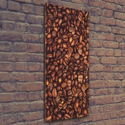 Cuadro de metacrilato moderno efecto cristal vertical Granos de café