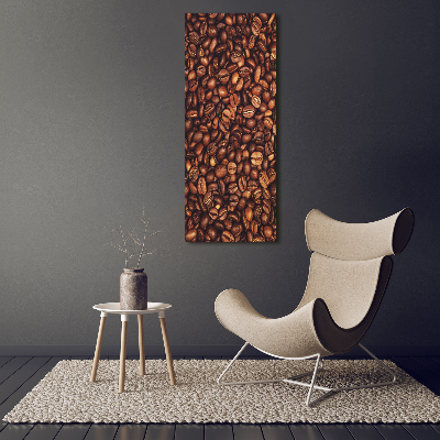 Cuadro de metacrilato moderno efecto cristal vertical Granos de café