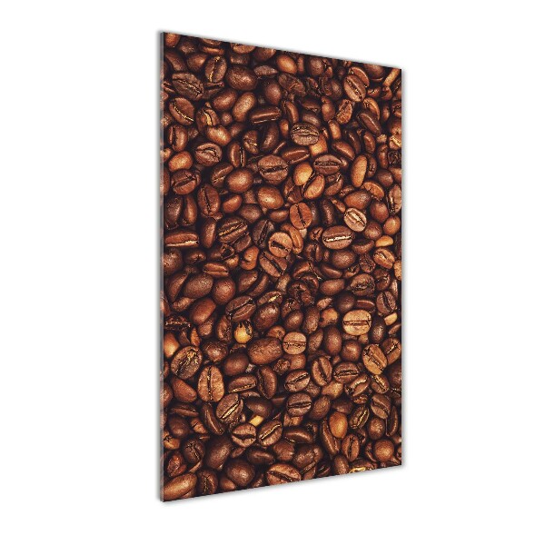 Cuadro de metacrilato moderno efecto cristal vertical Granos de café