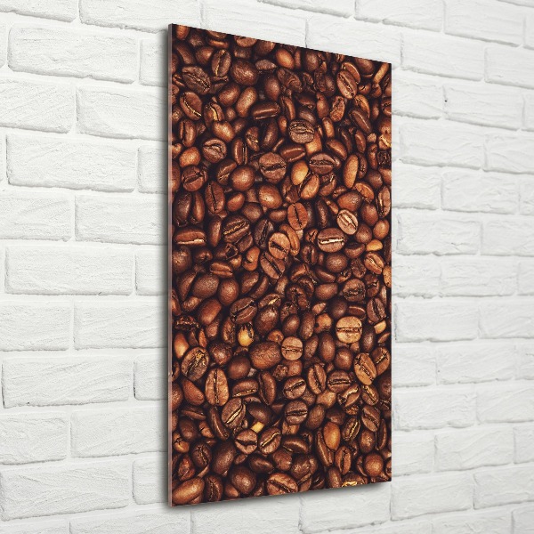 Cuadro de metacrilato moderno efecto cristal vertical Granos de café