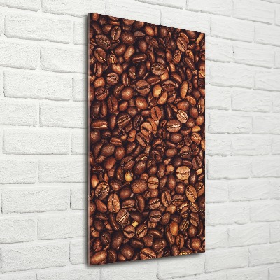 Cuadro de metacrilato moderno efecto cristal vertical Granos de café