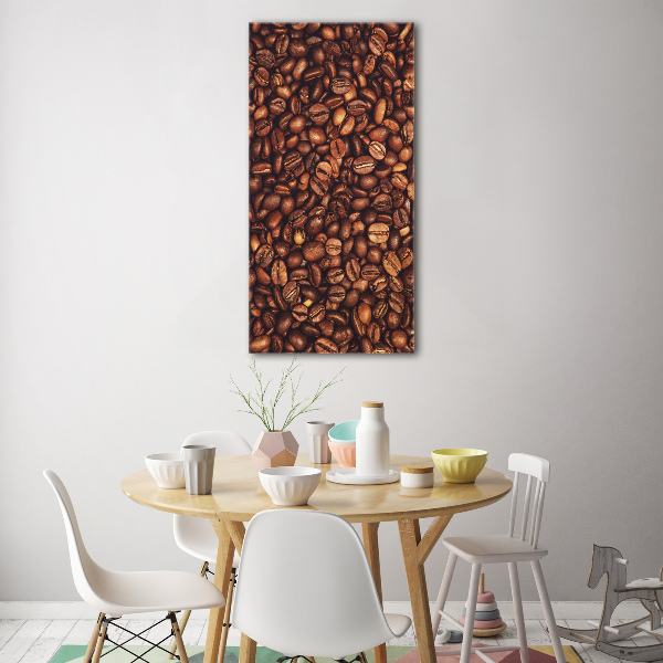 Cuadro de metacrilato moderno efecto cristal vertical Granos de café