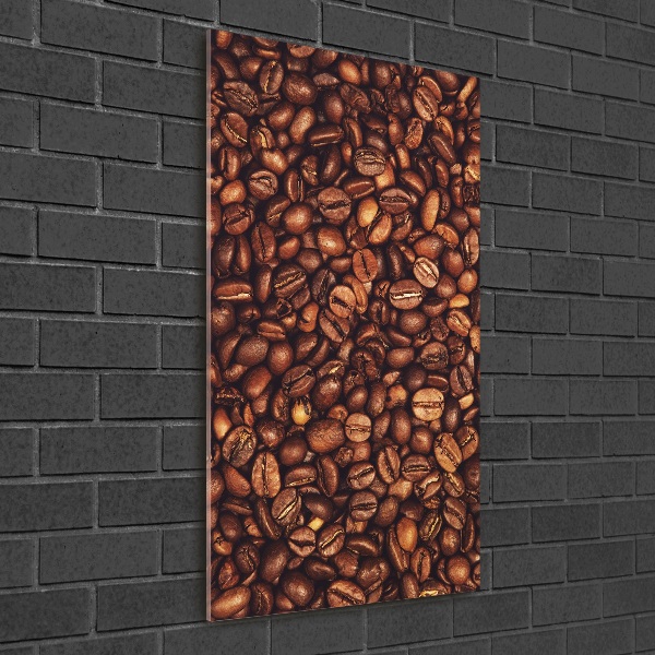 Cuadro de metacrilato moderno efecto cristal vertical Granos de café