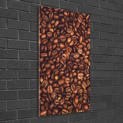 Cuadro de metacrilato moderno efecto cristal vertical Granos de café