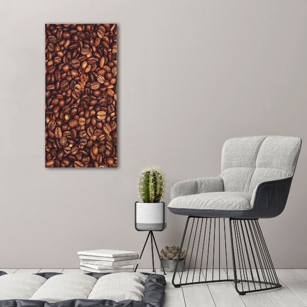 Cuadro de metacrilato moderno efecto cristal vertical Granos de café