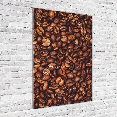 Cuadro de metacrilato moderno efecto cristal vertical Granos de café
