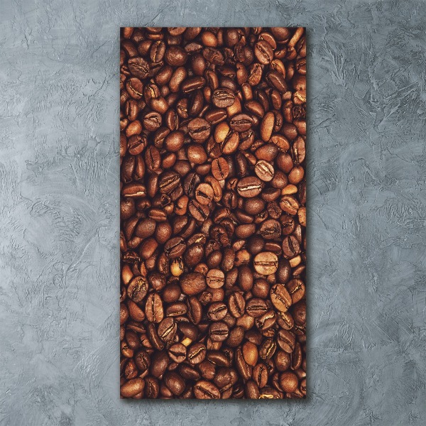 Cuadro de metacrilato moderno efecto cristal vertical Granos de café