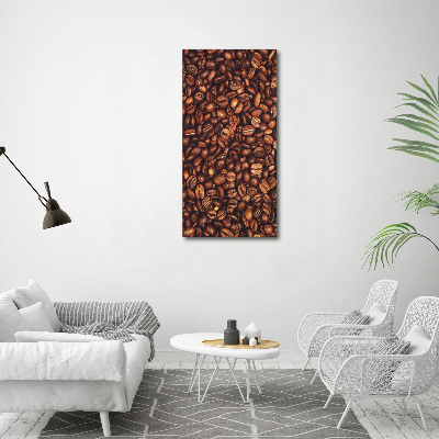 Cuadro de metacrilato moderno efecto cristal vertical Granos de café