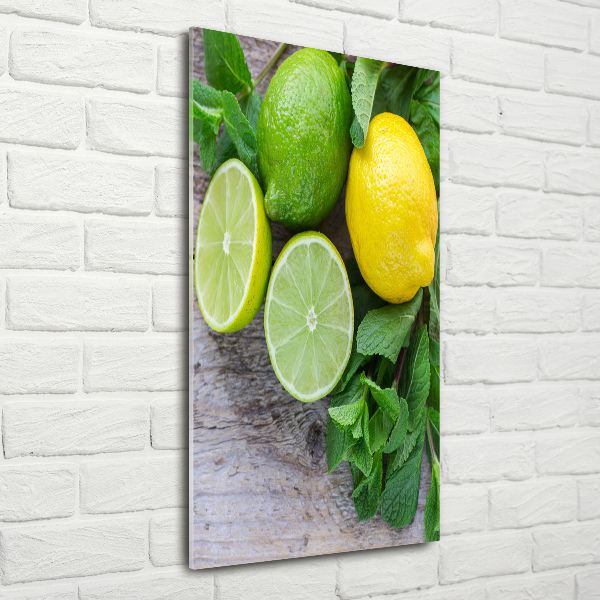 Cuadro de metacrilato vertical Limas y limones