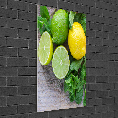 Cuadro de metacrilato vertical Limas y limones