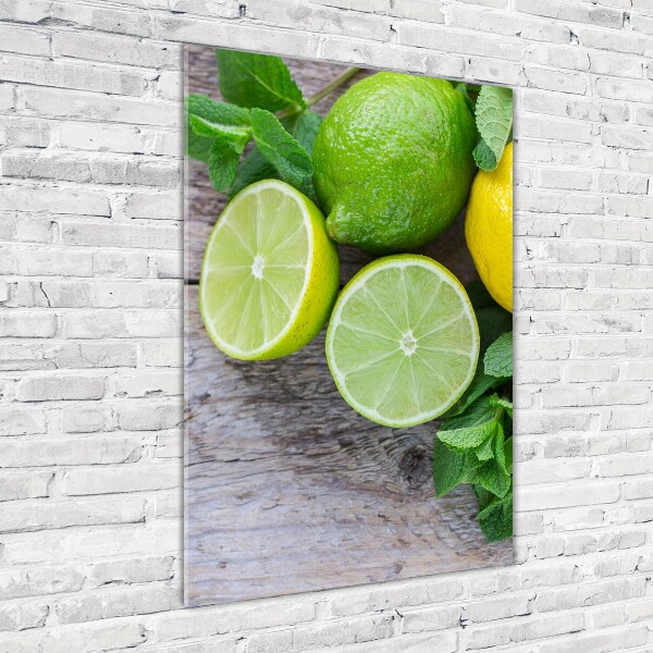 Cuadro de metacrilato vertical Limas y limones