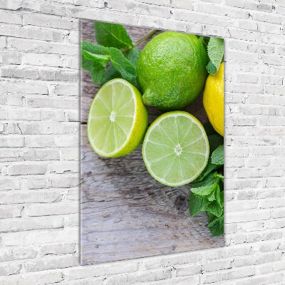 Cuadro de metacrilato vertical Limas y limones