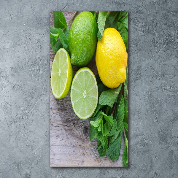 Cuadro de metacrilato vertical Limas y limones