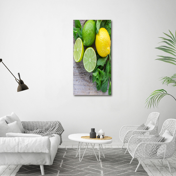 Cuadro de metacrilato vertical Limas y limones