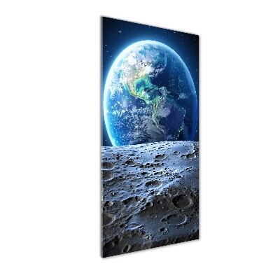 Cuadro de metacrilato moderno efecto cristal vertical Planeta Tierra