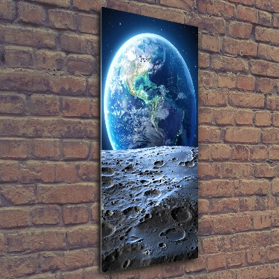 Cuadro de metacrilato moderno efecto cristal vertical Planeta Tierra