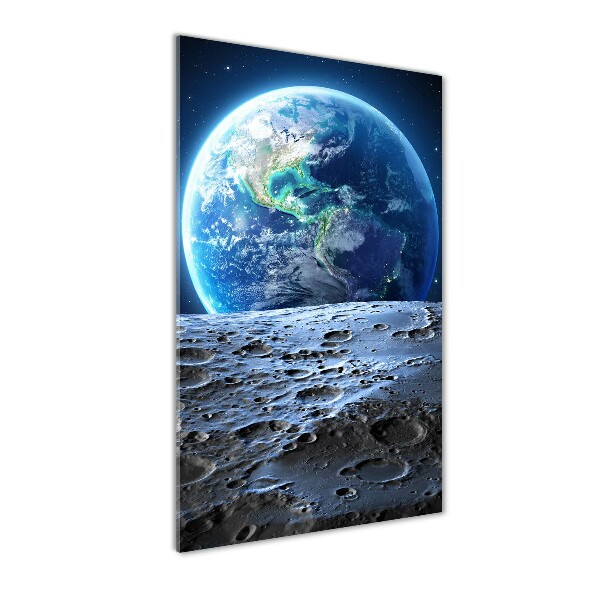 Cuadro de metacrilato moderno efecto cristal vertical Planeta Tierra
