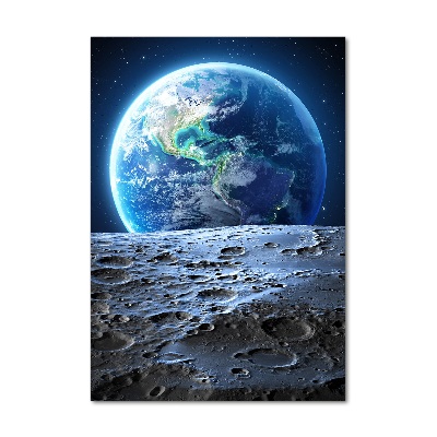 Cuadro de metacrilato moderno efecto cristal vertical Planeta Tierra